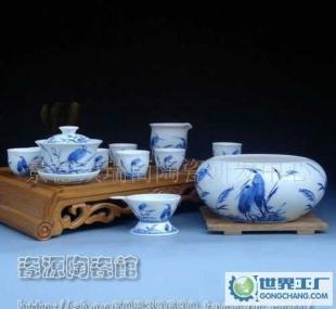 國(guó)粹青花，鷺棲茶香 景德鎮(zhèn)12頭高檔茶具套裝鑒賞